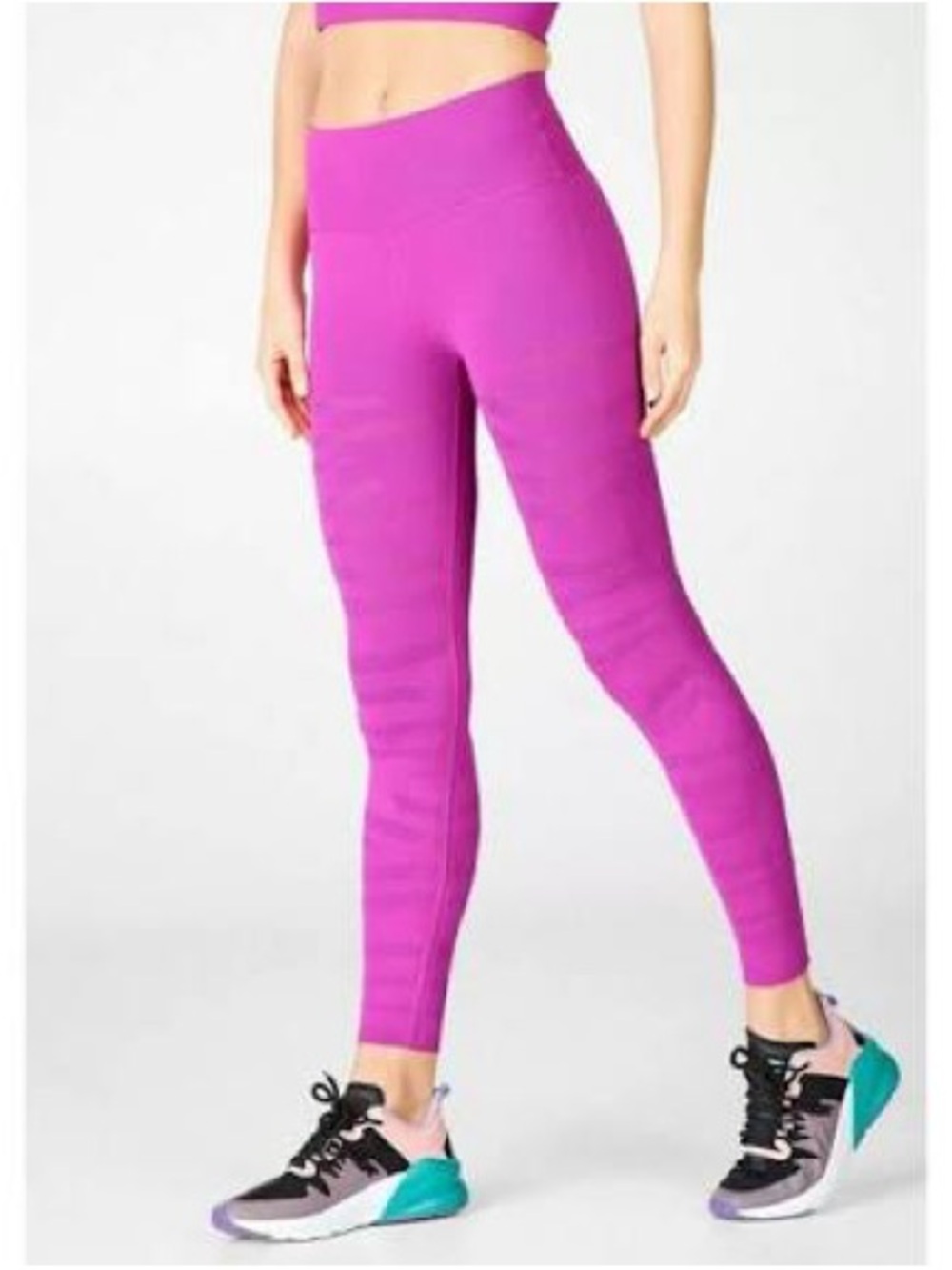 Fabletics Sculpt Knit Leggings Seamless Pink Purple High Rise M
